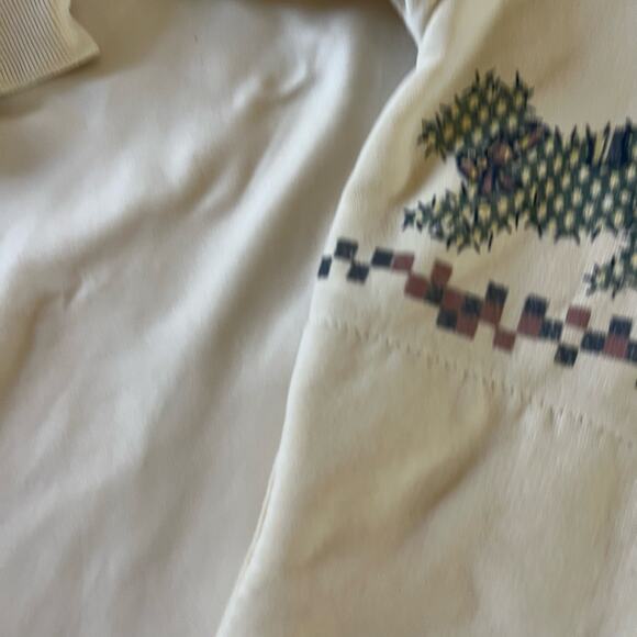 Vtg Y2K 2000s Yellow Cat Pullover Sweatshirt Sz L Cottagecore Grannycore - Picture 3 of 12